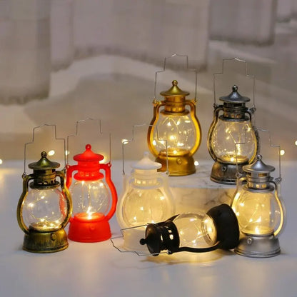 Antique-Style Portable LED Lantern - Battery Operated for Indoor & Outdoor Use