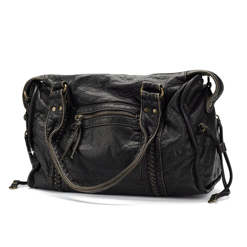 Black Tote Bag for School – Modern Practicality with Retro Elegance