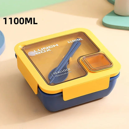 Microwave-Safe Meal Prep Container with Cutlery - Leak-Resistant Bento Box