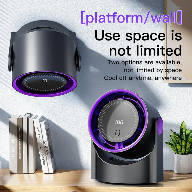 USB Bladeless Fan – Silent Table Fan with 100 Speed Settings