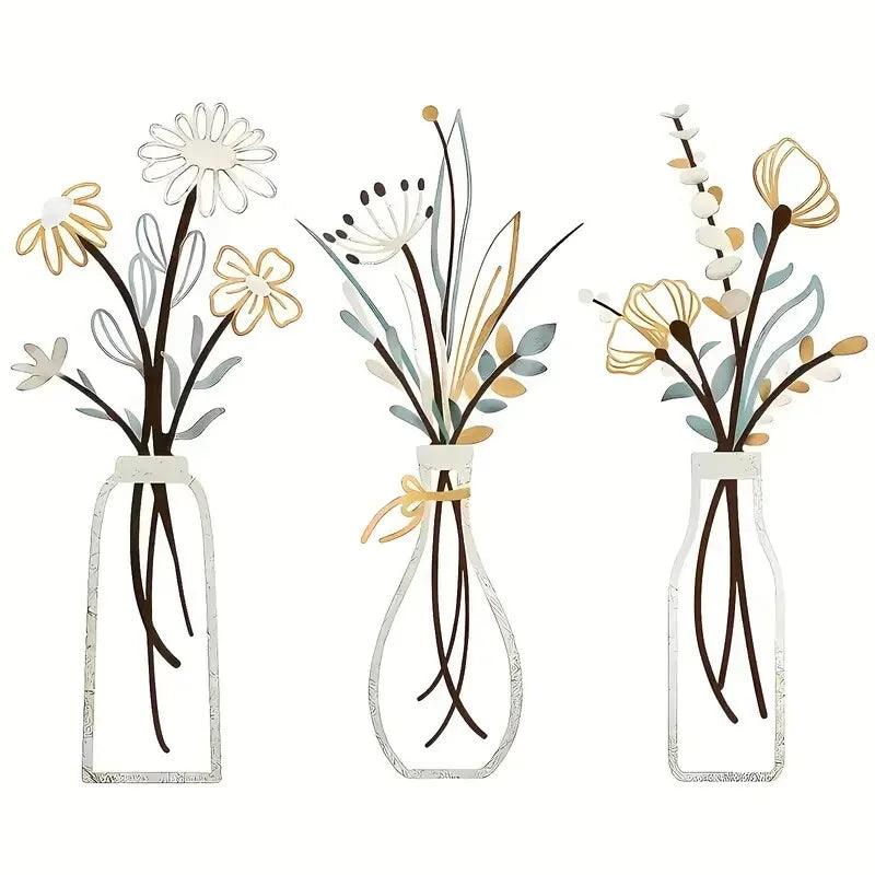 Set of 3 Scandinavian Metal Wall Plant Holders - Clip-On Design
