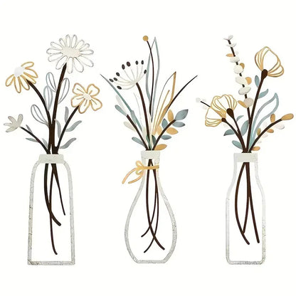 Set of 3 Scandinavian Metal Wall Plant Holders - Clip-On Design