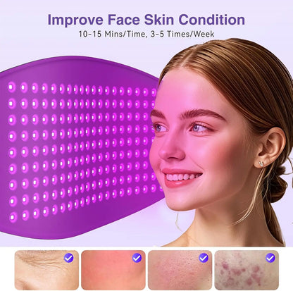 LED Face and Body Mask with 720 Chips | 4 Light Modes in Red, Blue, Amber, Near-Infrared