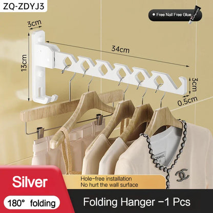 Wall-Mounted Clothes Dryer with 180° Swivel | Foldable | Aluminum 13 x 34 x 3 cm