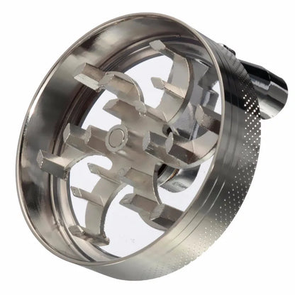 Herb Grinder with Aluminum Body | Diamond-Cut Teeth | 4-Piece with Screen
