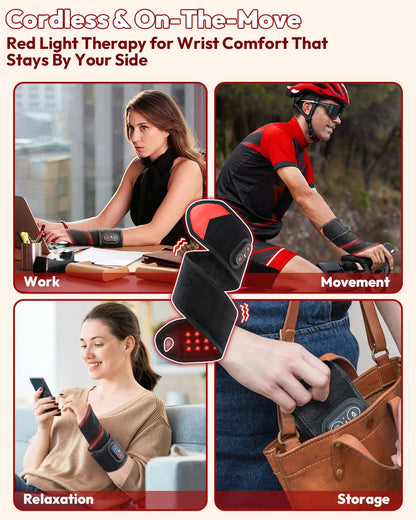 Wireless Red and Infrared Light Therapy Wrap with Heat and Vibration – 3 Settings, USB-C