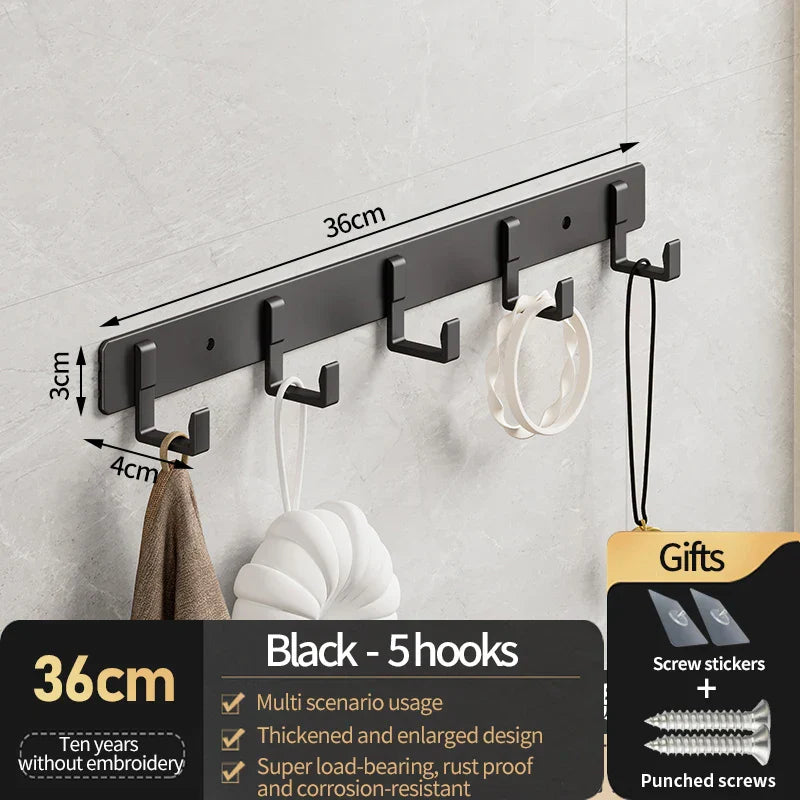 Wall and Door Coat Hooks – Aluminum Hangers for Entryway and Closet, Space-Saving and Durable