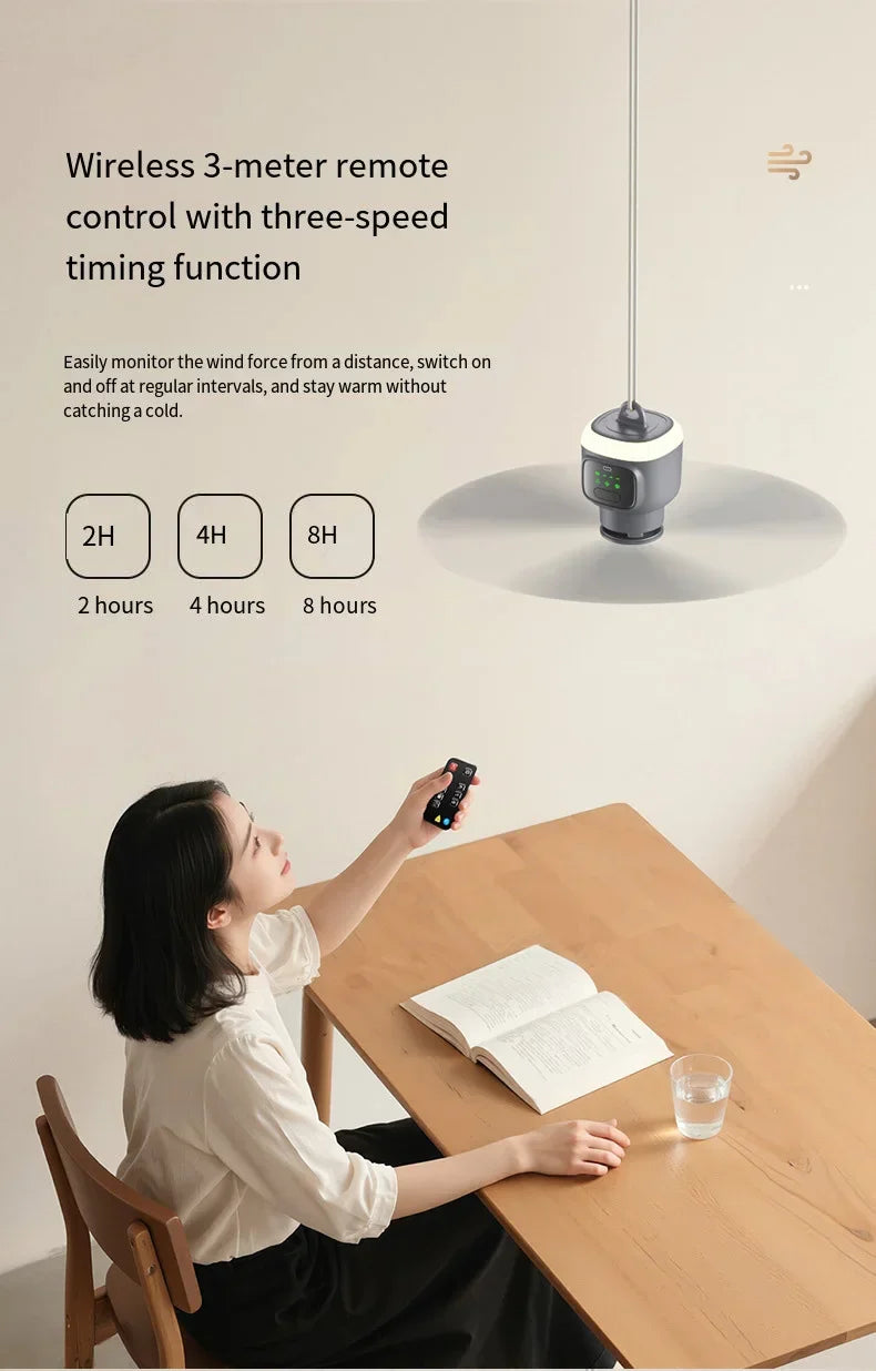 12000mAh Outdoor Camping Fan – Portable Ceiling Air Circulator and Cooler