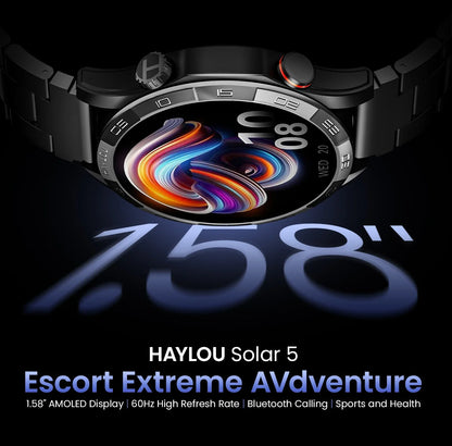 Smartwatch with 1.58" AMOLED Screen, Bluetooth Calling, 100+ Sports Modes & 24-Hour Health Tracking