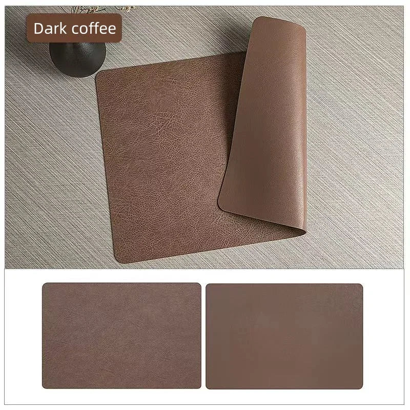 Waterproof Faux Leather Dining Table Mats – Heat Resistant Double-Sided