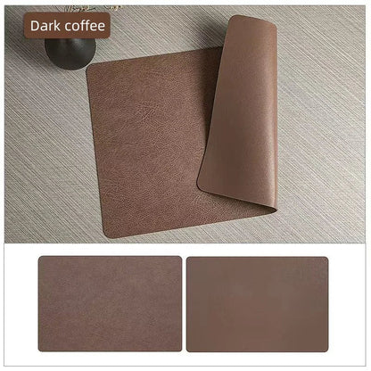 Waterproof Faux Leather Dining Table Mats – Heat Resistant Double-Sided