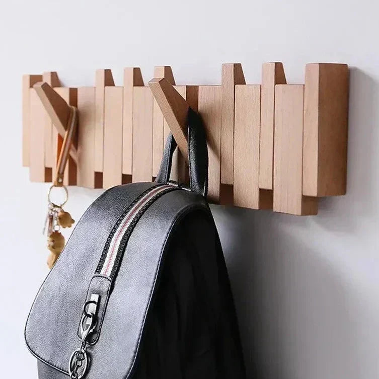 Wall-Mounted Hook Rack with Adjustable Design