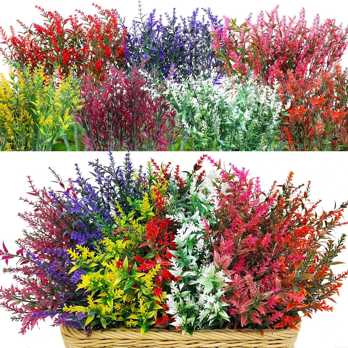 Artificial Lavender Plant Set | 12 Lavender Stems | Low Maintenance & Realistic Look | Ideal for Decor & Events