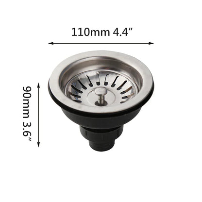 Stainless Steel Sink Strainer with Odor Filter – Pop-Up Stopper & Blockage Prevention Basket