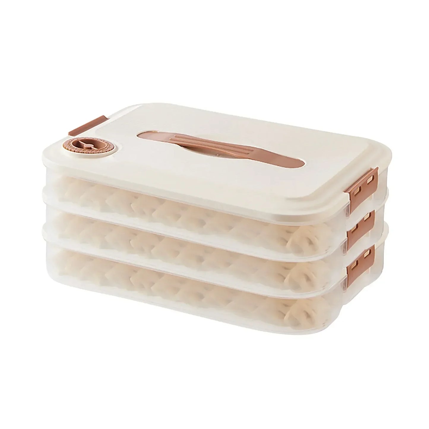 Stackable Food Storage Freezer Box with Freshness Feature | 3- and 4-Layer Containers for Dumplings, Meat & Cheese | Space-Saving and Food Safe
