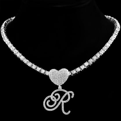 Personalized Crystal Heart Pendant Necklace