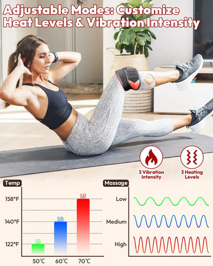Wireless Red and Infrared Light Therapy Wrap with Heat and Vibration – 3 Settings, USB-C