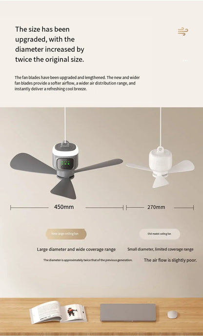 12000mAh Outdoor Camping Fan – Portable Ceiling Air Circulator and Cooler