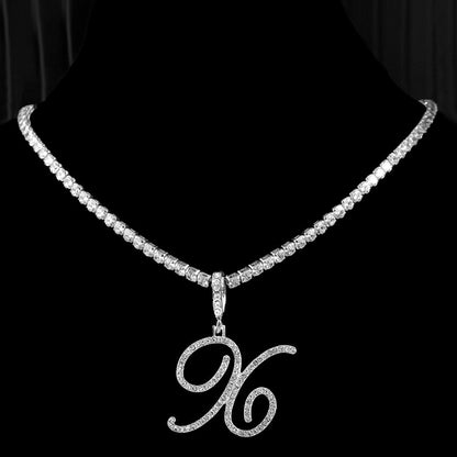 Elegant Initial Pendant Necklace in Silver