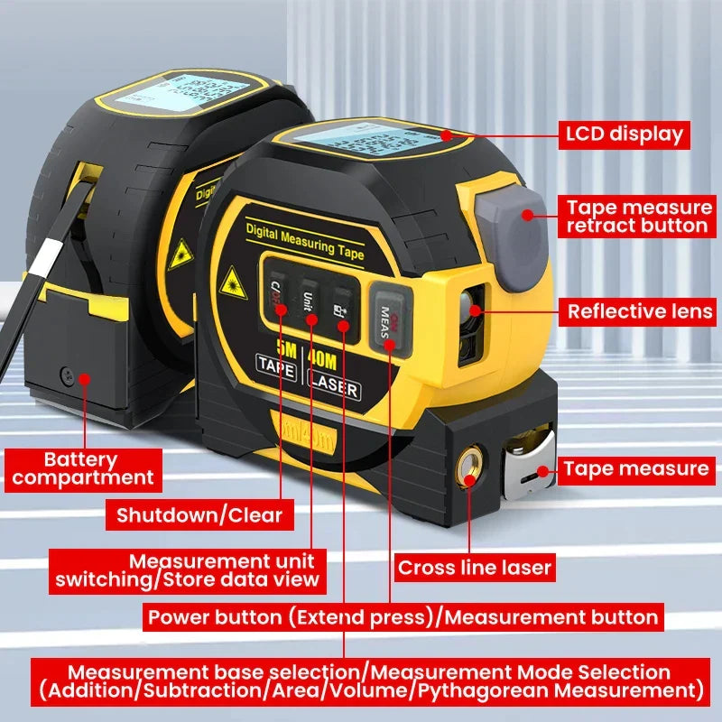 Precision Laser Distance Measurer for Effortless Home Alignment