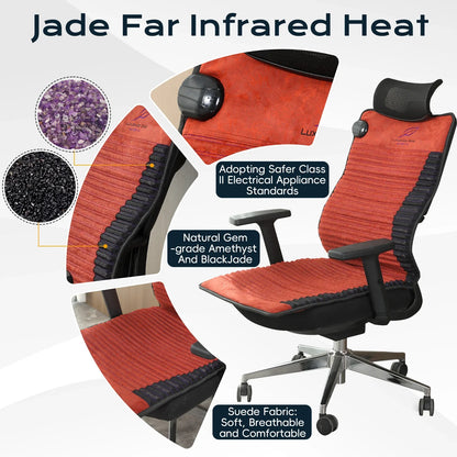 Infrared Heating Mat with PEMF - 20 x 50 in, Amethyst & Tourmaline, 85–159°F, 3–64Hz, 12-Hour Timer
