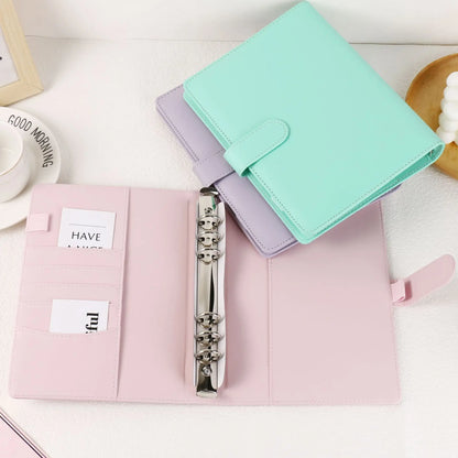 Multi-Functional A5 Faux Leather Binder with Replaceable Pages and Snap Closure