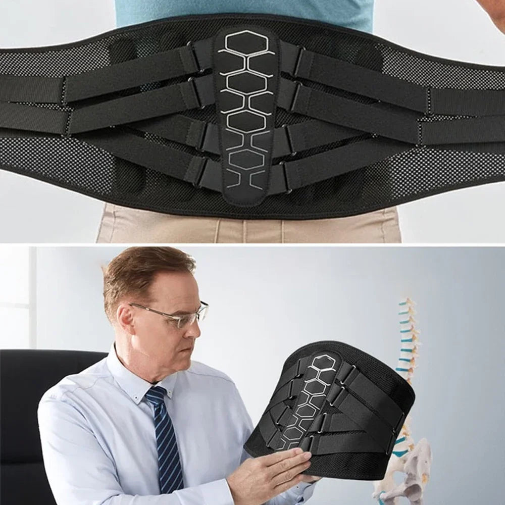 Adjustable Compression Back Brace for Lumbar Support | Breathable Belt for Lifting and Work