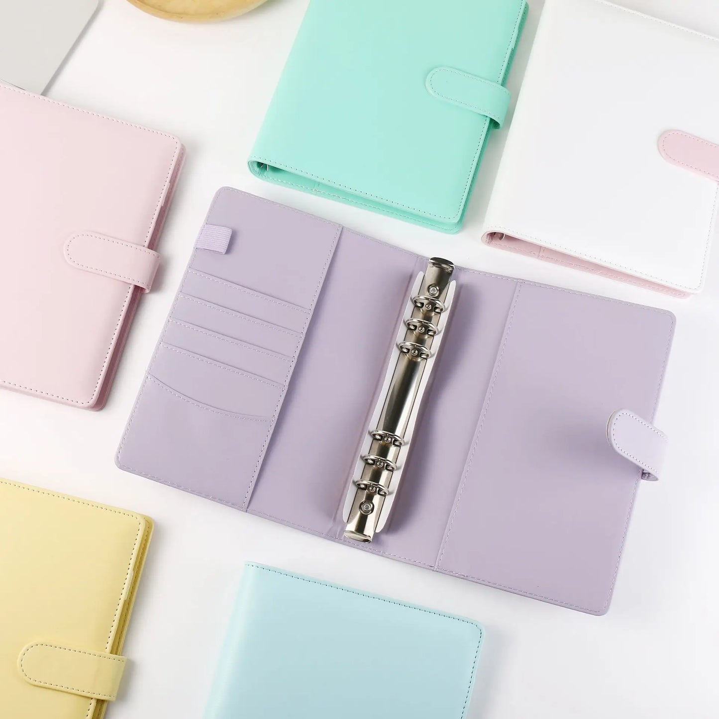 Multi-Functional A5 Faux Leather Binder with Replaceable Pages and Snap Closure