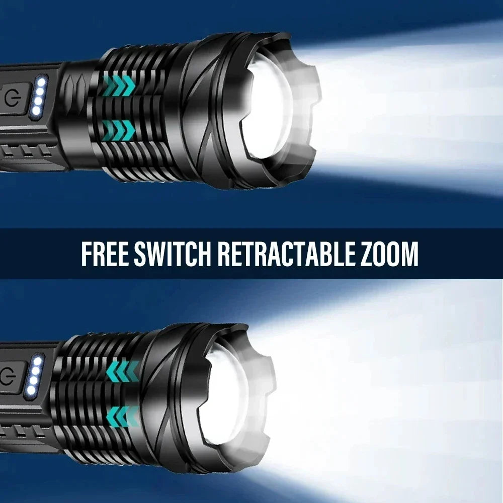 Ultra Bright Tactical LED Flashlight with Rechargeable Power Bank