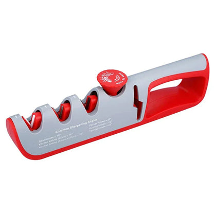 Adjustable Angle Knife Sharpener 14-24 Degrees with Non-Slip Base and Ergonomic Handle for Kitchen Cutlery and Scissors