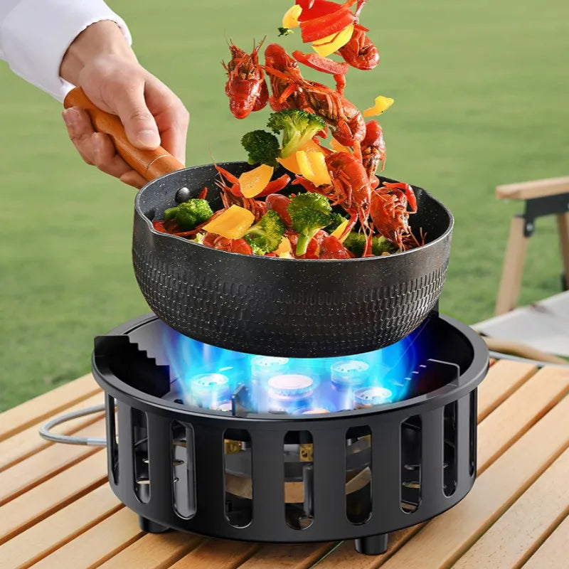Portable Gas Stove for Camping with Electronic Ignition – 7-Core