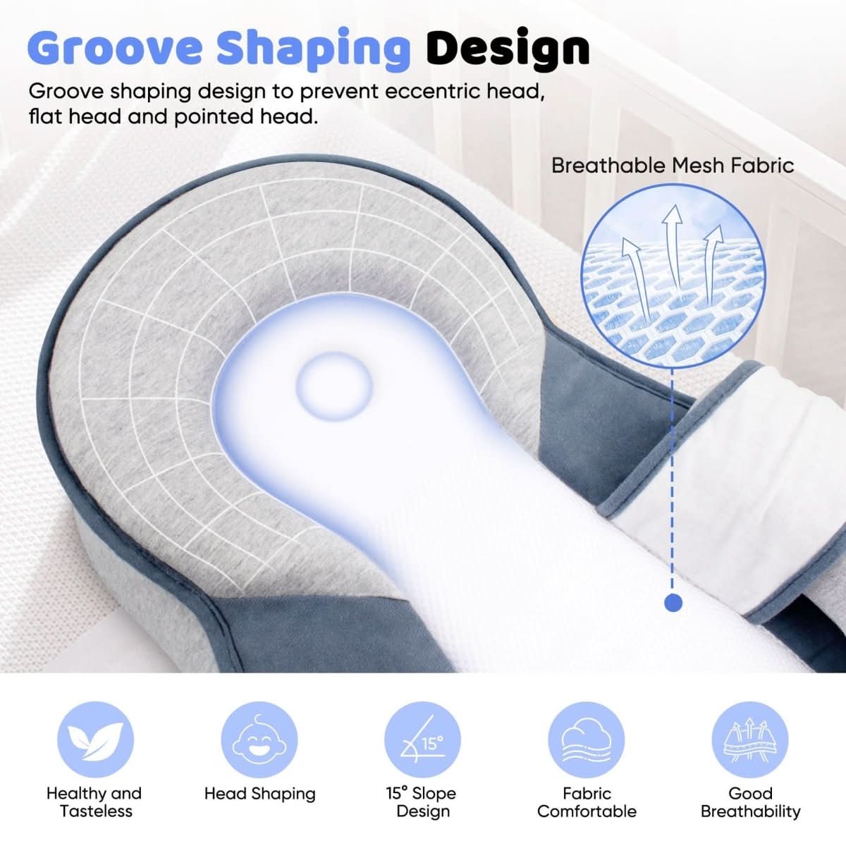Ergonomic Cushion for Baby Head Support Pillow