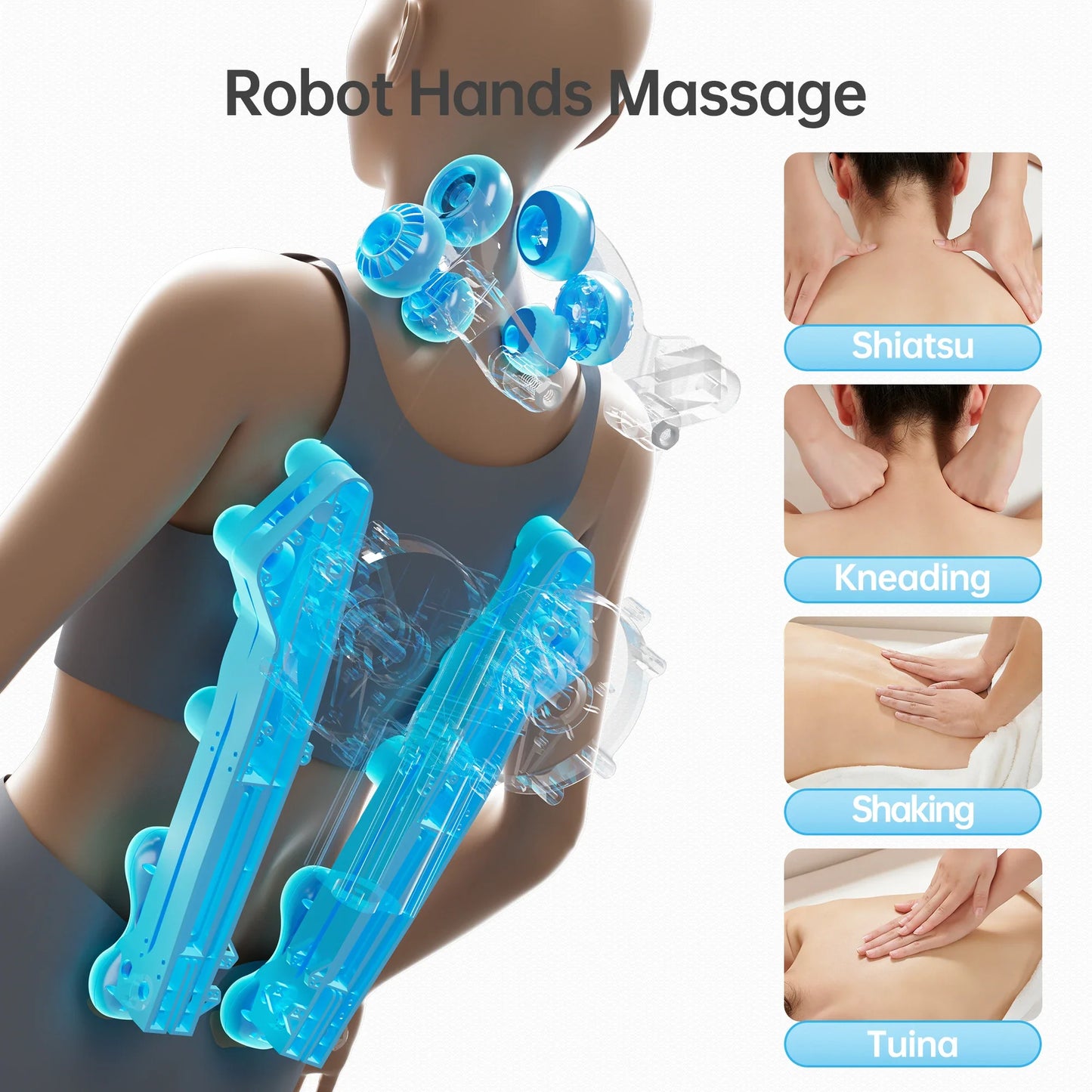 Full Body Massage Chair with 18 Rollers, 24 Airbags, Heat & Bluetooth