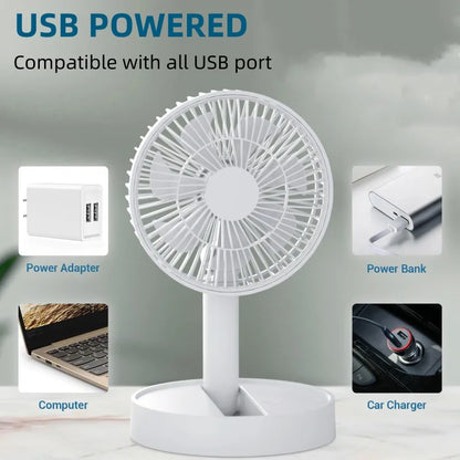 Compact Mini Fan with 4 Speed Settings – Quiet Operation