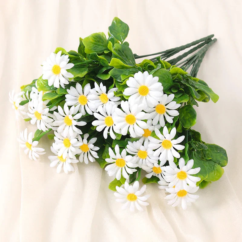 Artificial Daisies – 33 cm | UV Resistant | Decorative Floral Accents for Home & Wedding