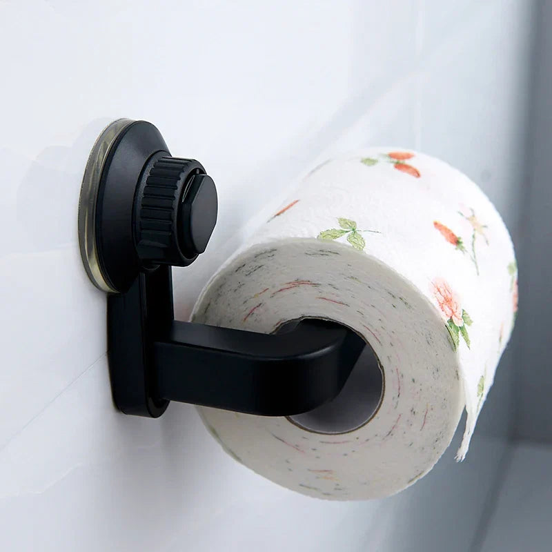 Toilet Paper and Towel Holder with Suction Technology - Waterproof & Strong for Bathroom, Kitchen & RV