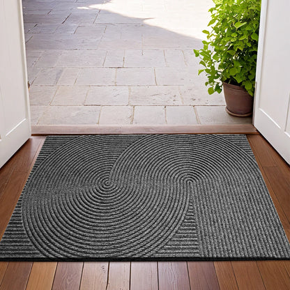 3D Groove Door Mat Made of Durable Polyester with Non-Slip Backing for Indoor and Outdoor Use
