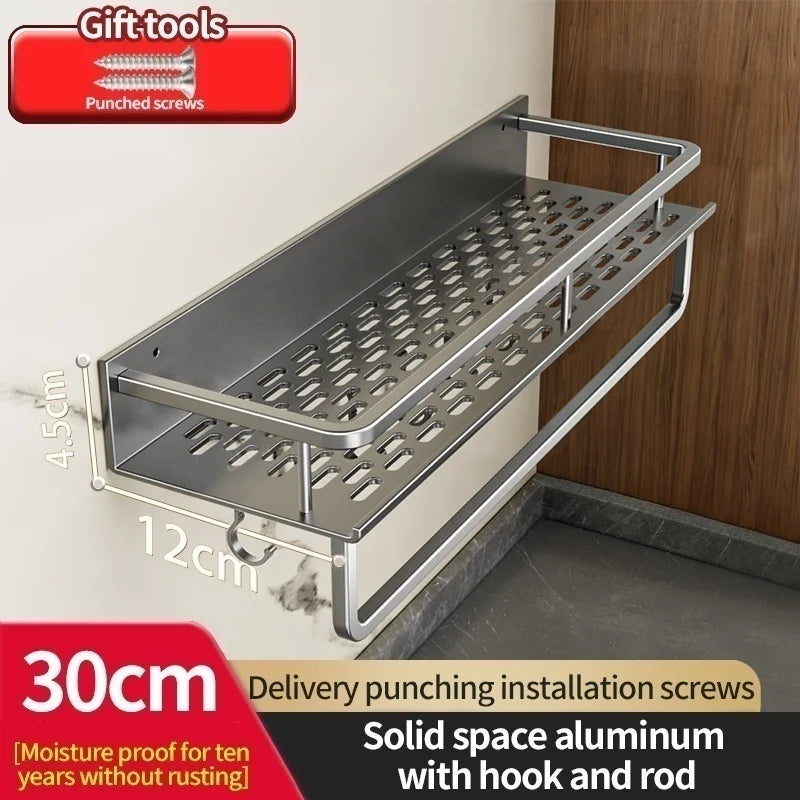 Wall-Mounted Aluminum Shelf