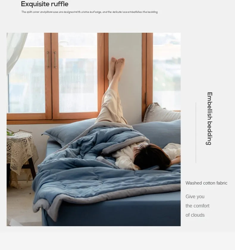 Lightweight Summer Quilt in Cotton-Polyester Blend – Washable, Skin-Friendly Solid Colour