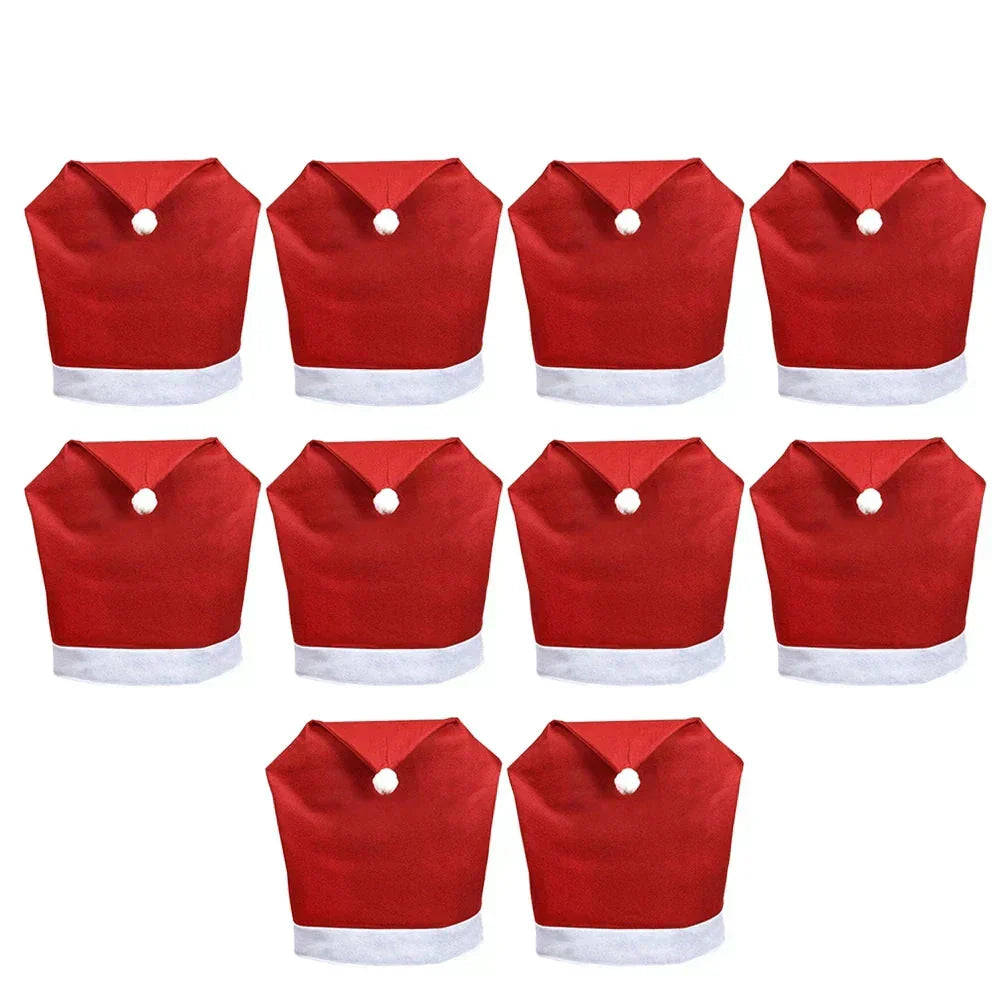 Set of Santa Design Chair Covers for Christmas – Decorative Seat Covers