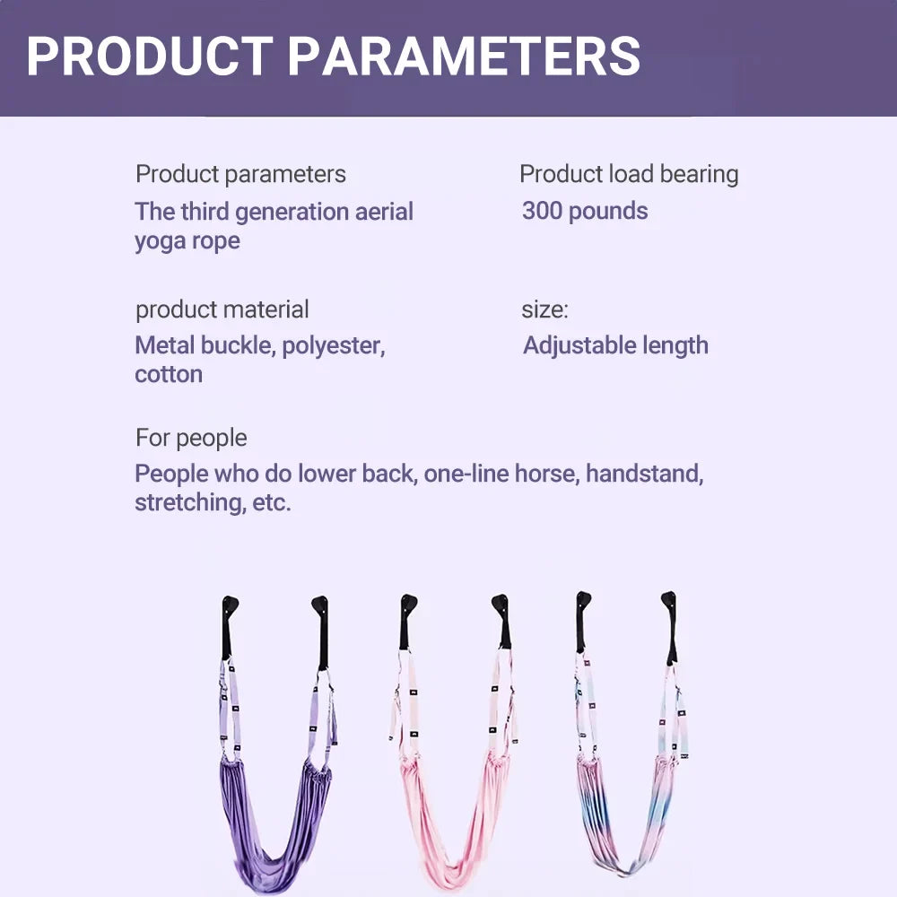 Adjustable Yoga Strap for Aerial Fitness, Flexibility, Splits, and Backbends