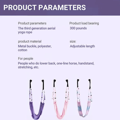Adjustable Yoga Strap for Aerial Fitness, Flexibility, Splits, and Backbends