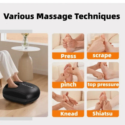 Heat and Air Compression Foot Massager with Remote, LCD Display & Adjustable Intensity