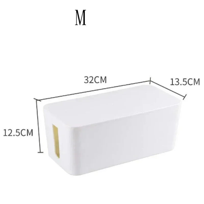 Cable Management Box with Lid – Dust Protection for Outlets & Charging Cables – 32×13×12 cm