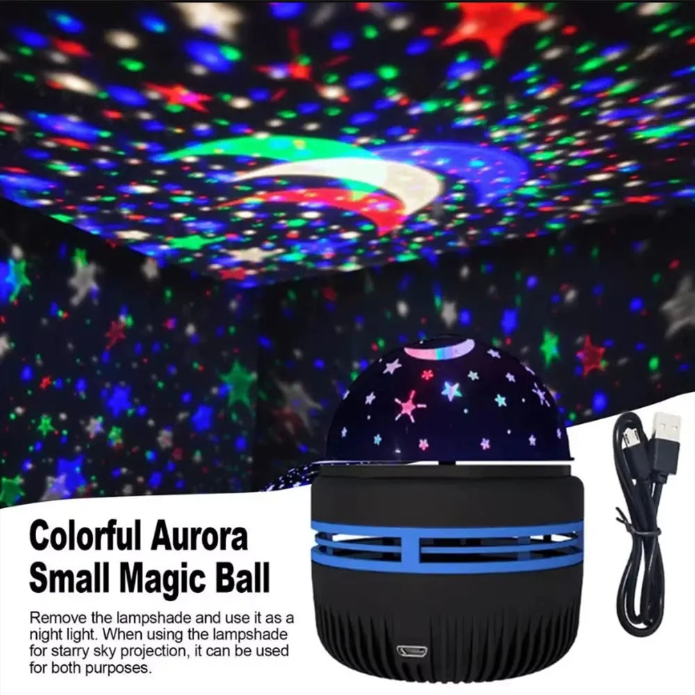 LED Star Projector with Northern Lights Effect – USB Powered Night Light for Kids & Home Decor
