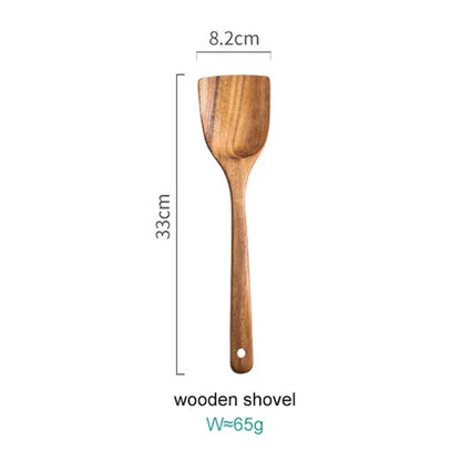 Elegant 8-Piece Acacia Wood Kitchen Utensil Collection