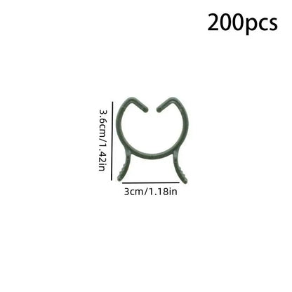 Garden Plant Clips Set with 100/200 Pieces | 3 Sizes | Green Holders