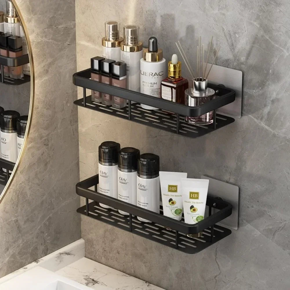 Wall Shelf Without Drilling – Versatile & Rustproof for Bathroom, Kitchen & Bedroom
