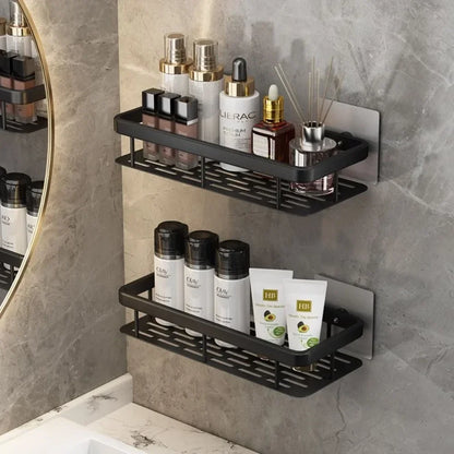 Wall Shelf Without Drilling – Versatile & Rustproof for Bathroom, Kitchen & Bedroom