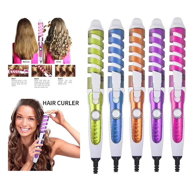 Ceramic Curling Wand for Perfect Spiral Curls | Fast Styling & Hair-Friendly